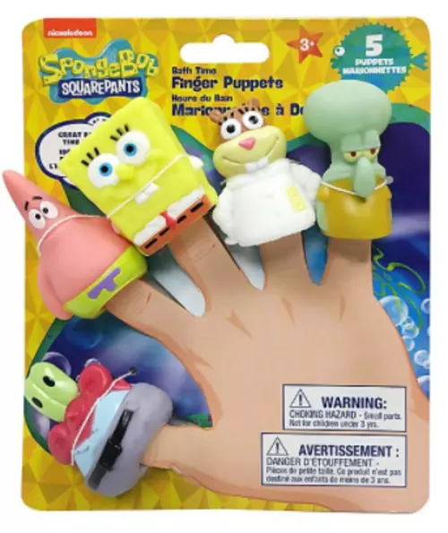 SpongeBob SquarePants Finger Puppets Bath Toys Set of 5  New