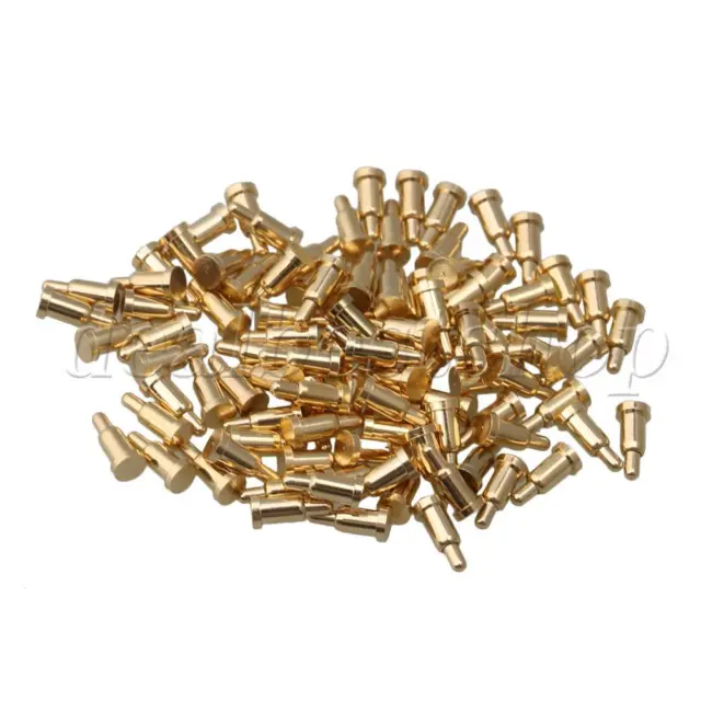 100 x Golden Plating Copper Spring Pogo Pins Probes 2mm Dia 4.5mm Height