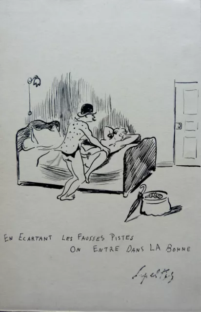 Robert Lepeltier (1913-1996) Rare Scene Erotique Le Couple Pendant L'amour (111)