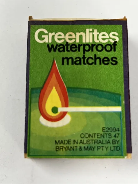 Brymay Greenlites Waterproof Matches Plywood Matchbox