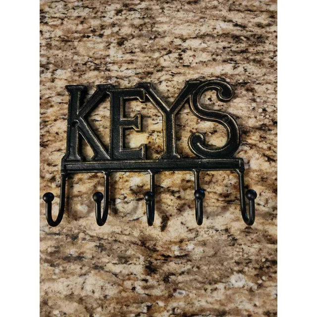 Wall Mount Key Rack Hanging Organizer Storage 4 Hooks Metal