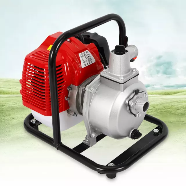 Gas-Powered Portable Water Pump，1 Inch 1.7HP 2Stroke Petrol Water Transfer Pump