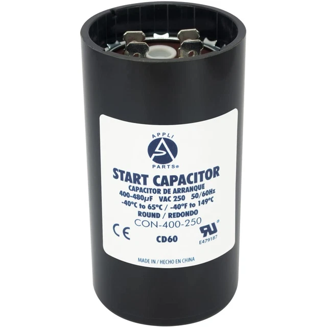 Appli Parts Motor Start Capacitor 400-480 Mfd (Microfarads) Uf 250 VAC Universal