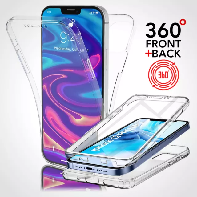 360 CLEAR Case For iPhone 11 12 Pro Max XR X 8 7 SE 2 Full Cover Silicone Gel