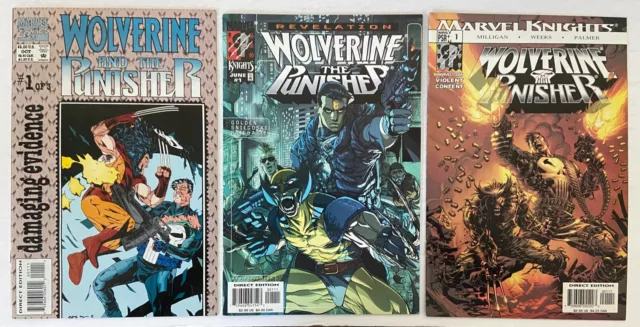 WOLVERINE PUNISHER lot of 12 Damaging Evidence 1 2 3 Revelation 1-4 Knights 1-5