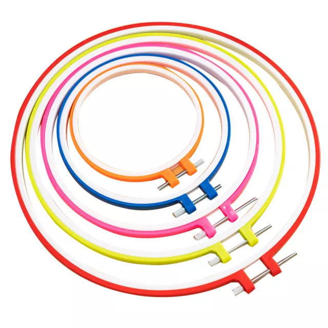 5 Pcs Spring Tension Embroidery Hoops 6 Inch Cross-stitch Supplies