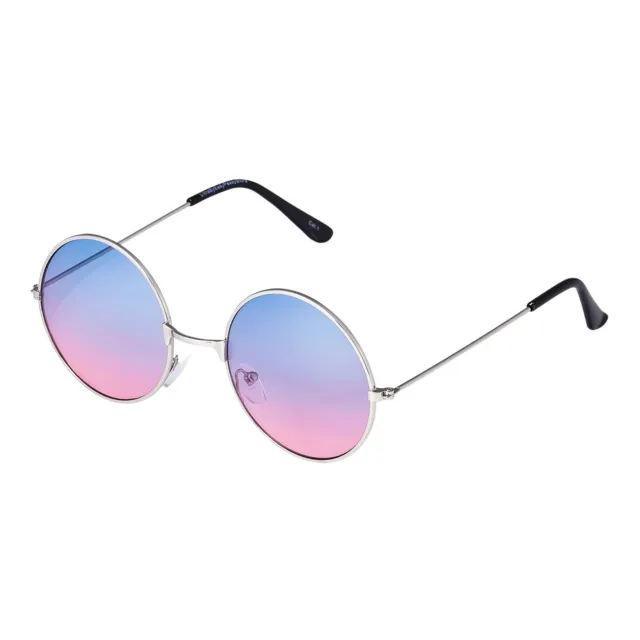 Large Pink to Blue Lens John Lennon Style Round Sunglasses Adults Womens Glasses