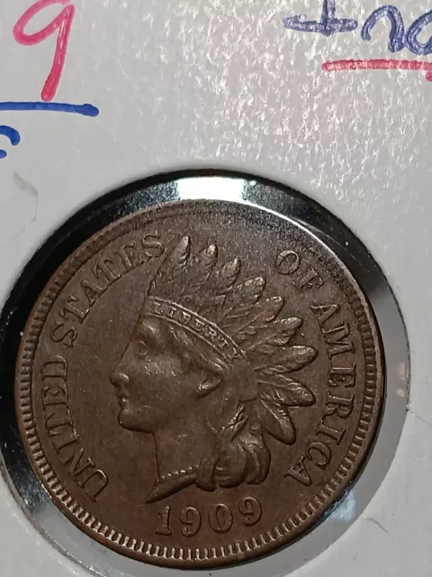 👉1909  Indian Head Penny Cent.  Full Liberty Diamonds  Ms /Choice S/154