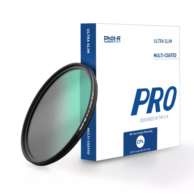 Phot-R 62mm PRO CPL 16 Layer Circular Polarising Ultra Slim Multi-Coated Filter