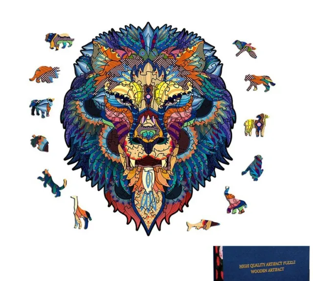 Wooden Jigsaw Puzzle colorful lion king 100 Pieces Best Toy Gift Adults & Kids