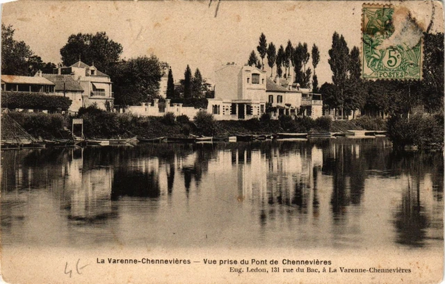 CPA La VARENNE-CHENNEVIERES - Vue prise du Pont de CHENNEVIERES (390437)