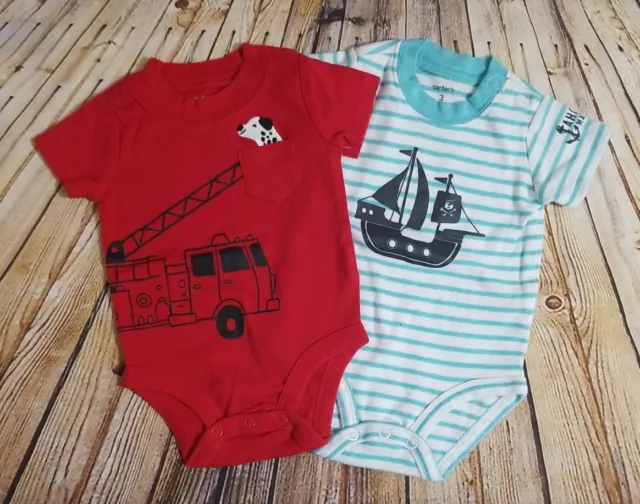 Carters Infant Baby Boys Size 3 Months Summer One-Piece Lot of 2
