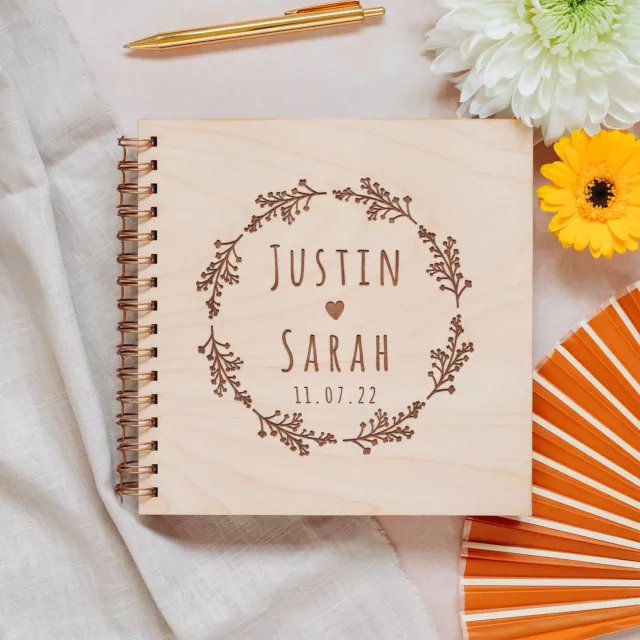 Wedding Guest Book Alternative, Rustic and Boho wooden, personalised