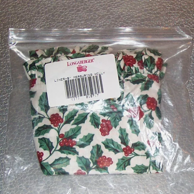 Longaberger Traditional Holly MEASURING Basket Liner 9" inch ~USA~ Ships FREE!