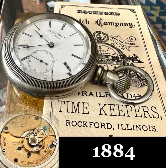 ROCKFORD WATCH Co. 18 Size, Hunting Model 3, 15j Circa: 1884