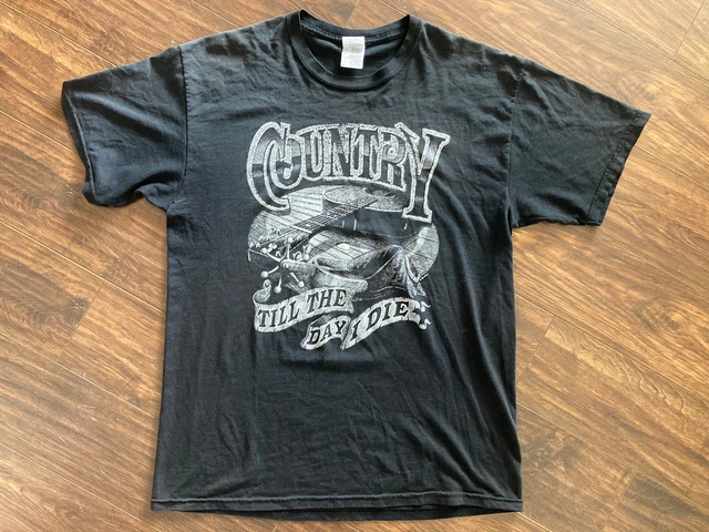 VINTAGE “Country Till The Day I Die” T Shirt L Y2K
