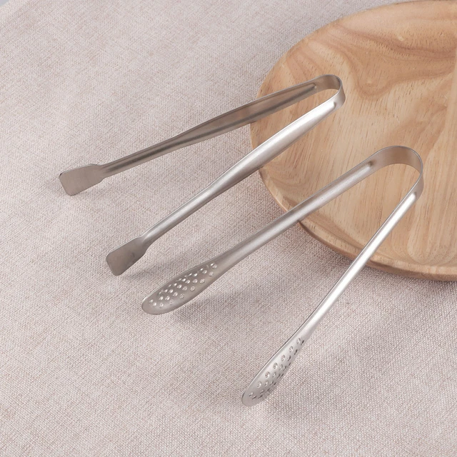 4 Pcs Food Serving Tongs Cooking Clamp Cupcakes Stainless Steel 7