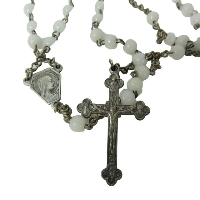 Vintage Rosary Beaded Catholic Crucifix Cross Religious Rosaries Marked ITALY