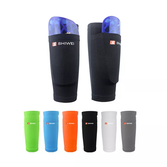 1 Pair Men‘s Soccer Shin Pads Lock Sleeves Holder Instep Foot Socks Guard