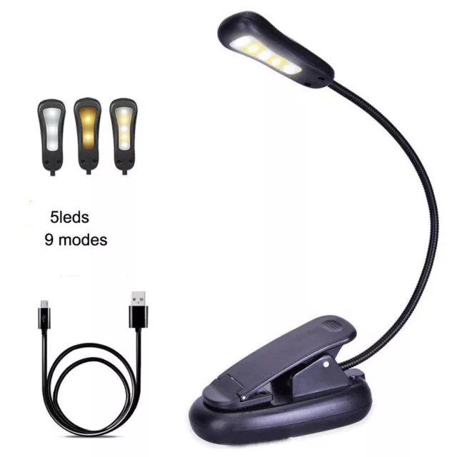 Luce Lettura LED Clip Flessibile Batteria Libro Lampada Lettura Luce Portatile