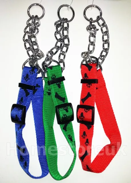 Adjustable Small Large 52-80Cm Dog Puppy Doggy Choke Collar Strip & Chain Ht200