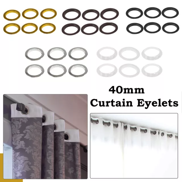 8pcs Plastic Eyelets for Curtain Header Tape Replacement Repair 40mm Eyelet Ring