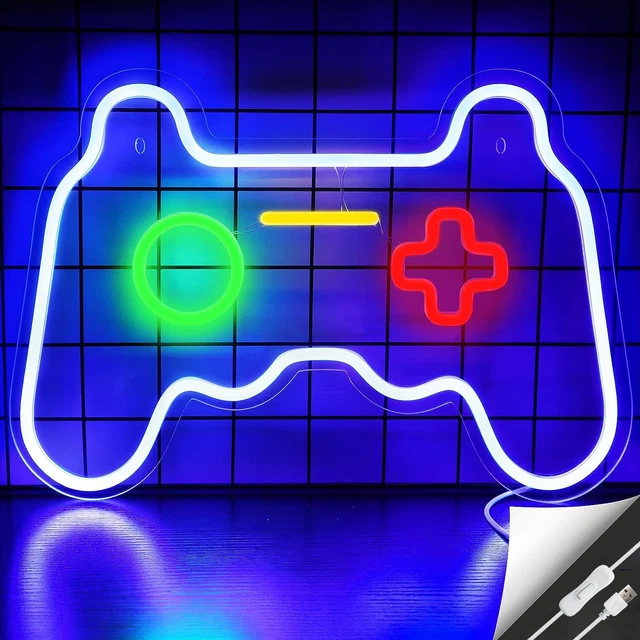 GAMING NEON SIGNS Gamepad Wall Decor Neon Light LED Sign Bedroom Night