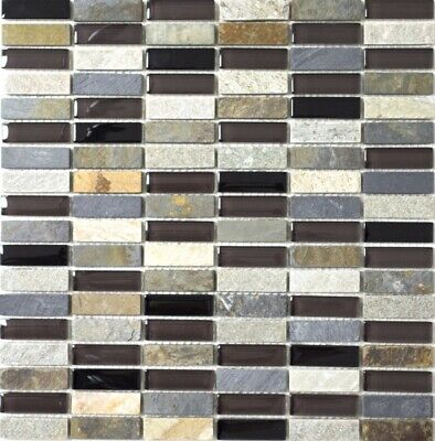 Braun Carreaux de Mosaique Translucide Composite Aluminium Beige Braun en Argent Noir 