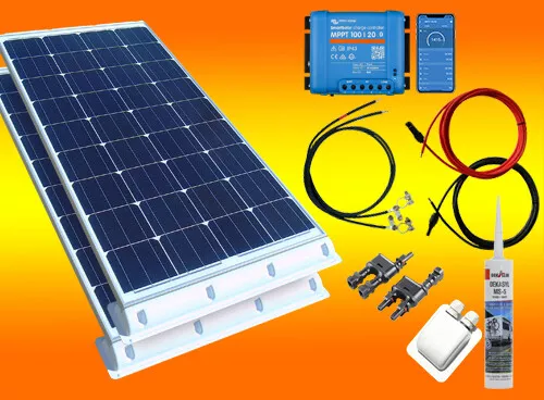 200Watt Smart Wohnmobil Solaranlage Set mit Victron 75/15 MPPT inkl. Bluetooth