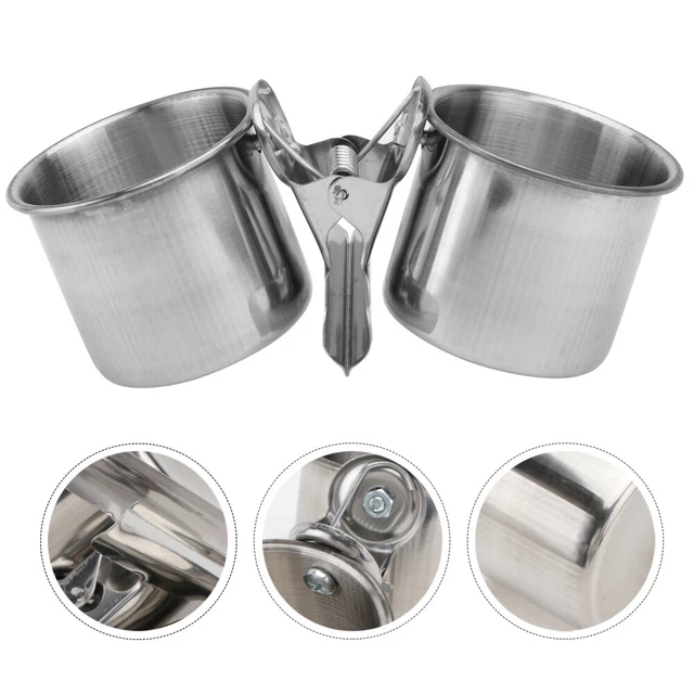 1 pieza alimentador de aves de acero para loros soporte alimentador tazas de alimentación para aves para jaula