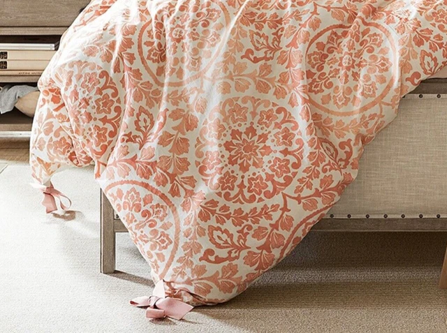 POTTERY BARN ANA Medallion Cotton Linen Duvet Cover King Cal King