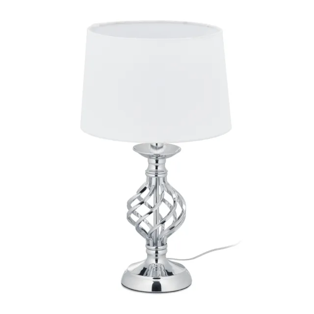 Lampada da tavolo paralume touch dimmerabile metallo elegante E14 abat jour