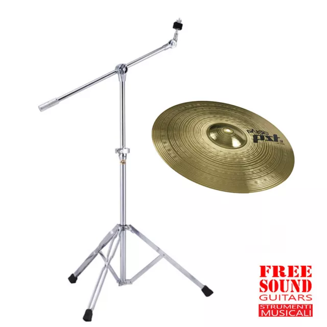 Paiste Pst3 Ride 20" Piatto Batteria Completo Di Asta Piatto Pesata