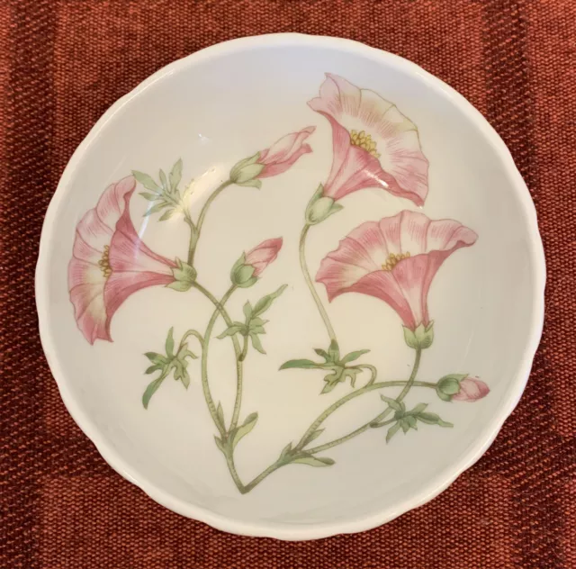 Small French Pillivuyt Porcelain Morning Glory Bowl App 12cm X 4cm Tall