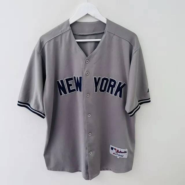 Majestic New York Yankees Baseball MLB Button Up Jersey Shirt #35 - Aus Postage