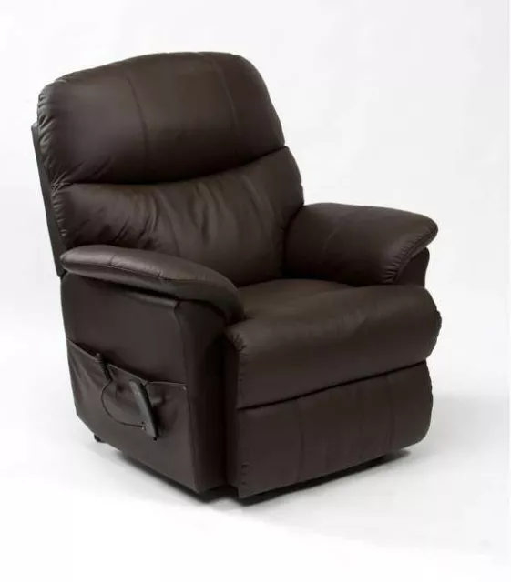 Lars Dual Motor Buffalo Leather Electric Riser Recliner Arm Chair - Dark Brown