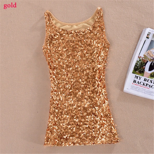 Débardeur Femme Paillettes Bling - Bretelles Fines Extensible - Caraco Soirée