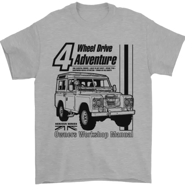 T-shirt da uomo 4 ruote motrici Adventure 4X4 Off Road 100% cotone