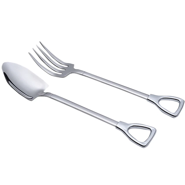 Juego de 2 PIEZAS de cubiertos de cocina de cuchara y tenedor de postre tenedor de cena