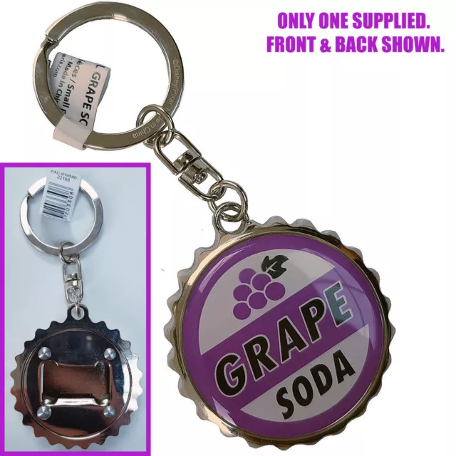 Disneyland Paris Grape Soda Keyring Key Ring Bottle Top Opener Up Movie Disney