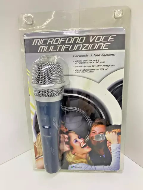 Microfono Dinamico Voce Multifunzione Karaoke Cavo Stacc. Di 3,5 Mt. Xlr-Jack