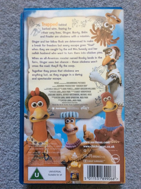CHICKEN RUN (2000) [UK, VHS] - Comedy Animation - Mel Gibson, Miranda ...