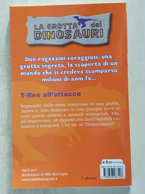 LIBRO LA GROTTA DEI DINOSAURI : T-REX ALL'ATTACCO di REX STONE 2