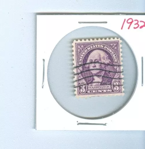 1932 George Washington 3 Cent Purple RARE Used Stamp L@@K USA