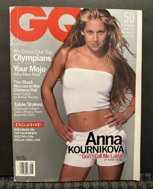 2000 August GQ Magazine, Anna Kournikova *Newsstand, Gentleman’s Quarterly (B20)