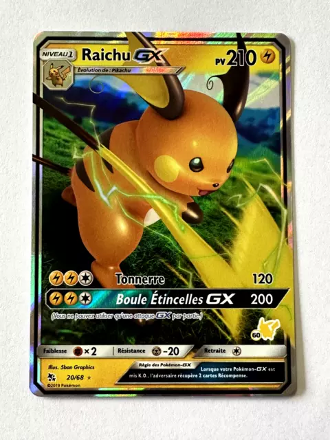 Carte Pokemon - Raichu GX - 20/68 - Français - Neuf (Deck)