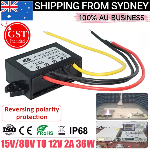 15-80V 18V 24V 36V 48V/60V To 12V 2A 36W DC-DC Step Down Module Converter New