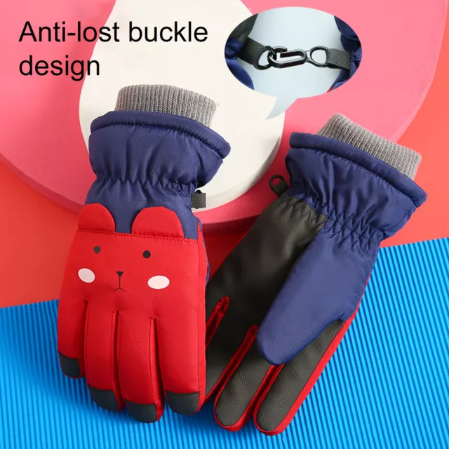 1 Pair Snowboard Gloves Non-slip Cold Resistant Fall Winter Unisex Toddlers Boys