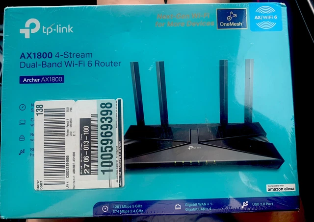 TP-Link AX1800 Works with Alexa Dual Band Gigabit Router - Black