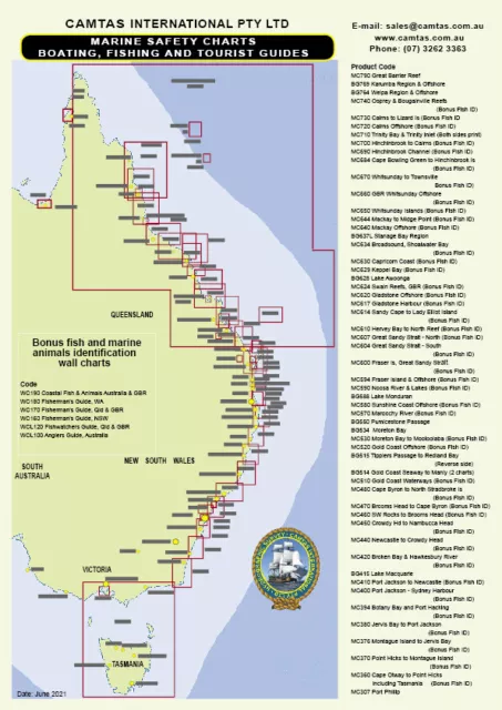 Boating, Fishing, NSW Marine Safety Chart - LAKE MACQUARIE - Camtas 2